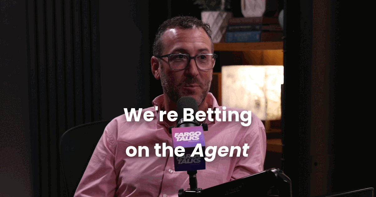 Judd Hoffman speaking on the Fargo Talks podcast, with the on-screen title card reading We're Betting on the Agent